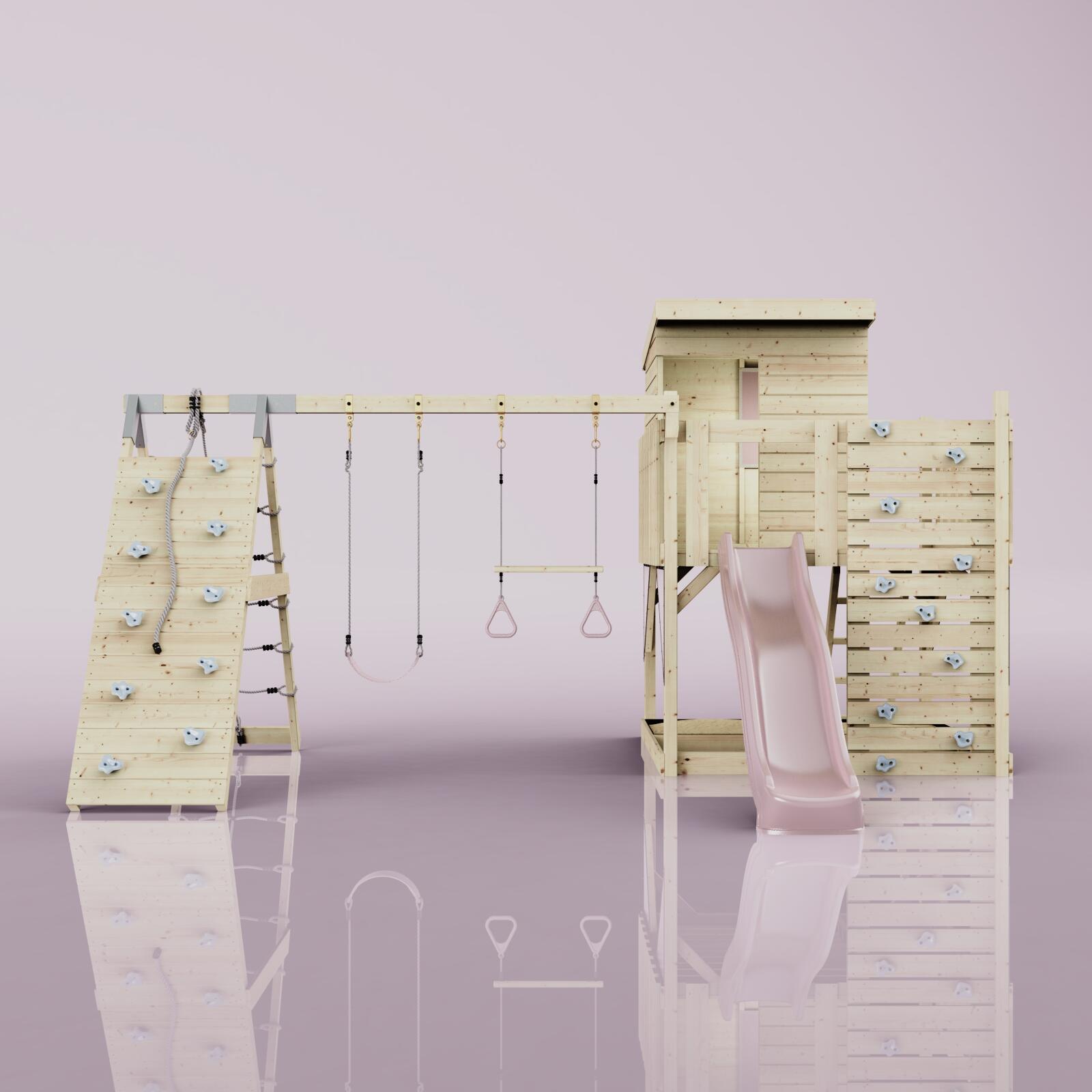 Spielturm Frida mit Trapezstange in Altrosa - 414 × 468 × 261 cm 2/6