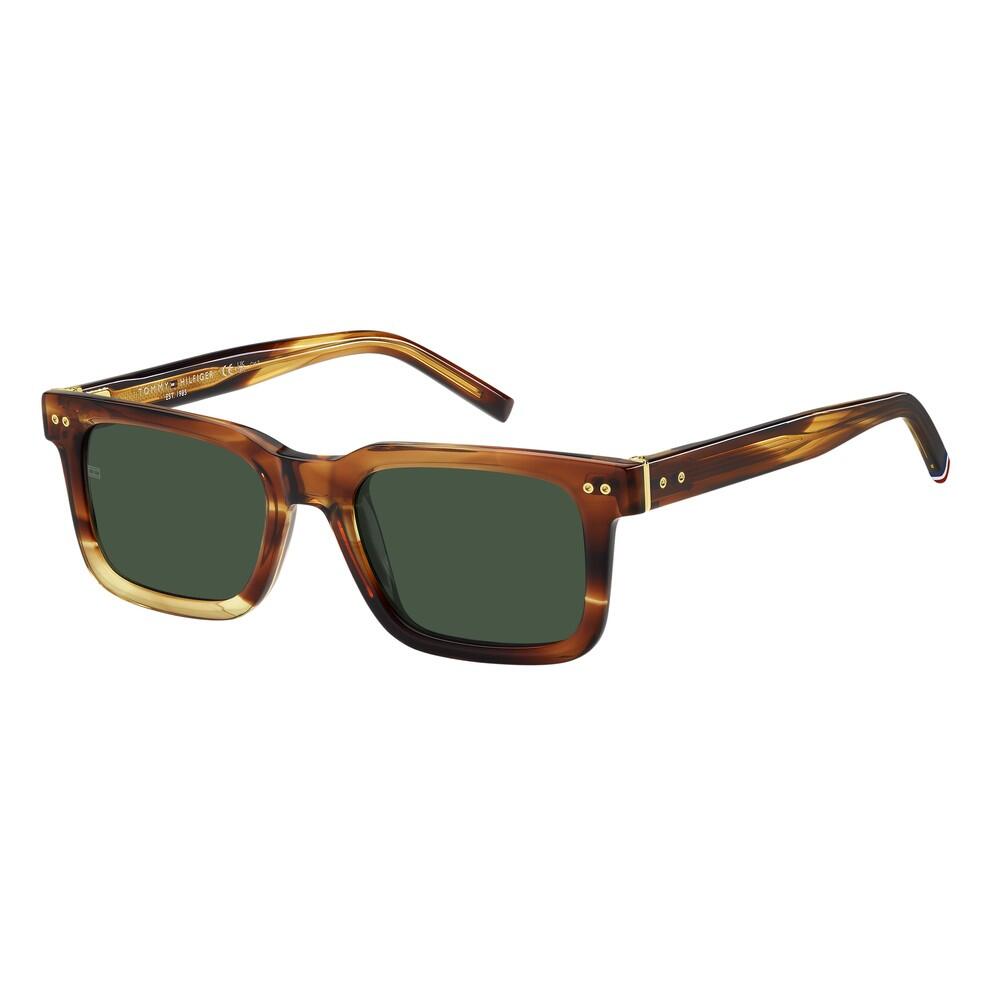 Tommy Hilfiger - Lunettes De Soleil Tommy Hilfiger Th 85/s Ex4 Pour Homme, Taille 52 Mm - Lunettes De Soleil - Marron|vert - Taille Unique - Decathlon