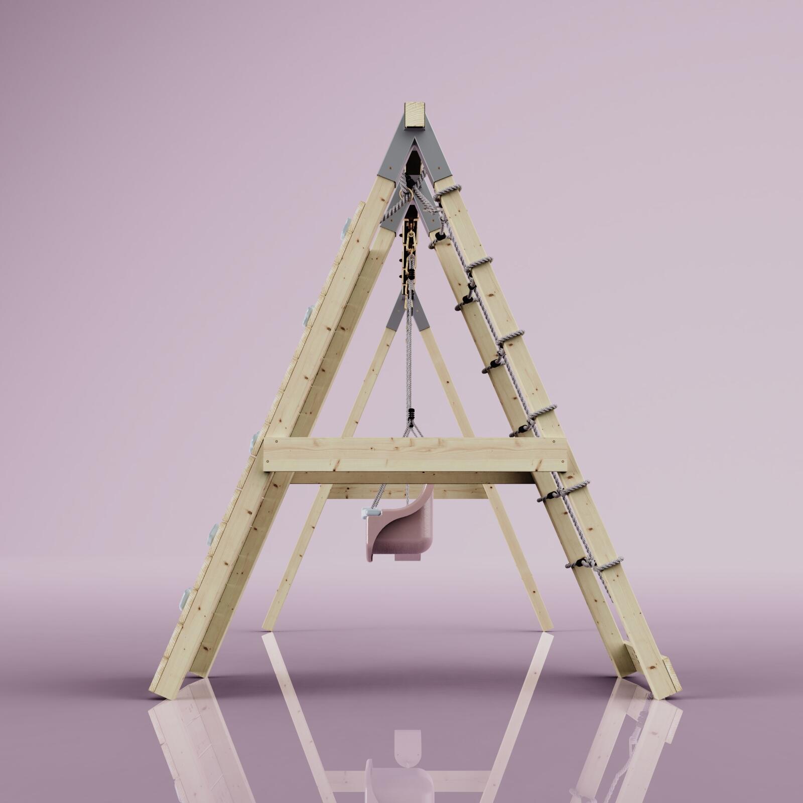 Klettergerüst Kuckuck in Altrosa - 182 × 326 × 212 cm 3/6