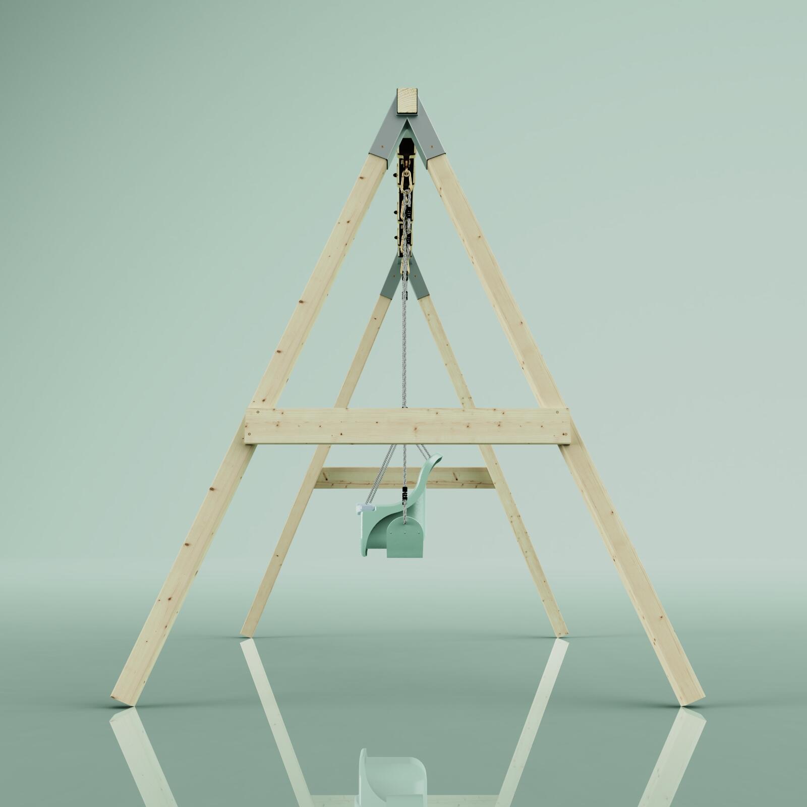 Schaukel Papagei in Mintgrün - 182 × 286 × 212 cm 3/6