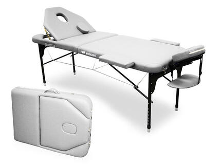 WELLCORE 185 x 65 cm brancard pliable en aluminium avec dossier rabattable