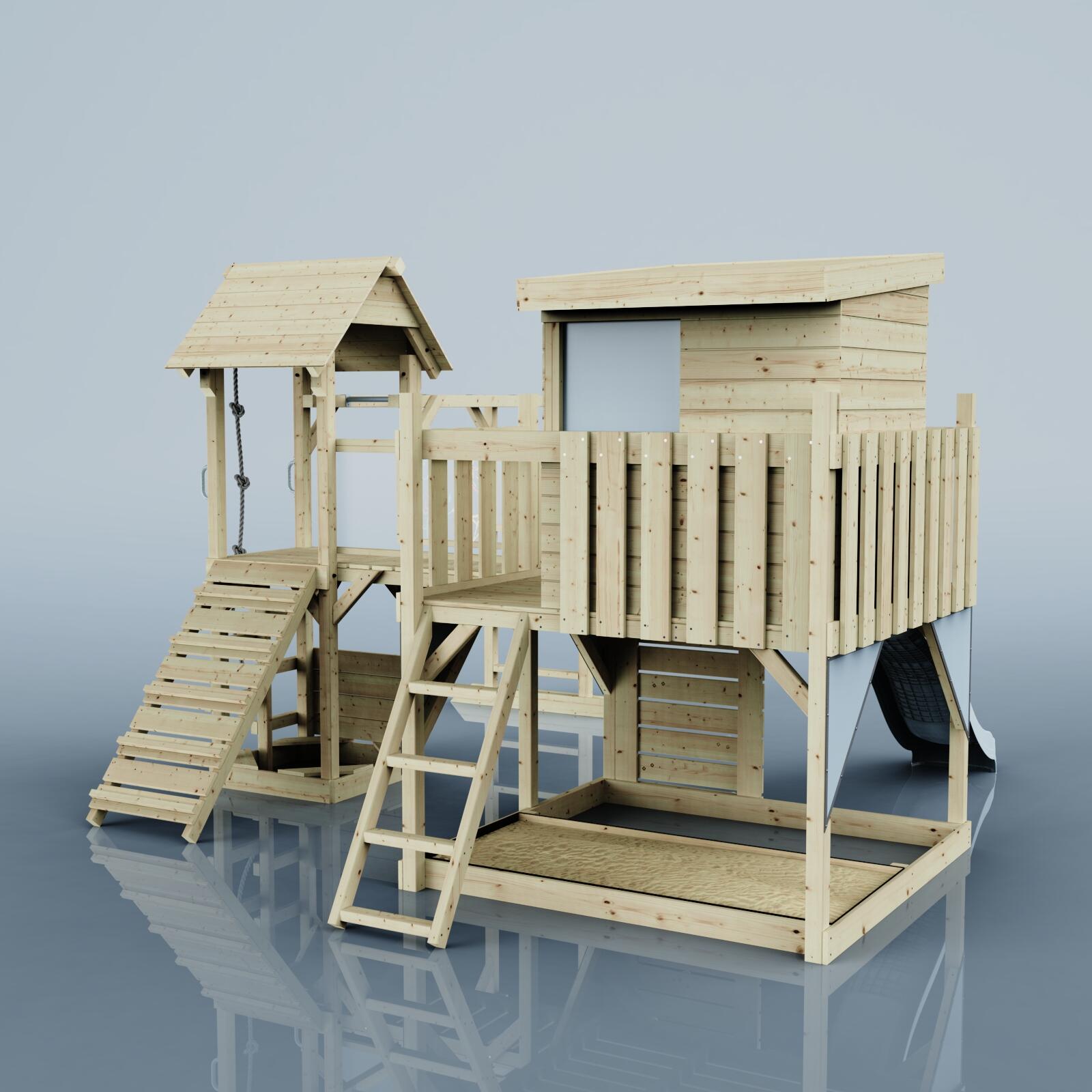 Spielturm Joost in Eisblau - 406 × 444 × 274 cm 3/5