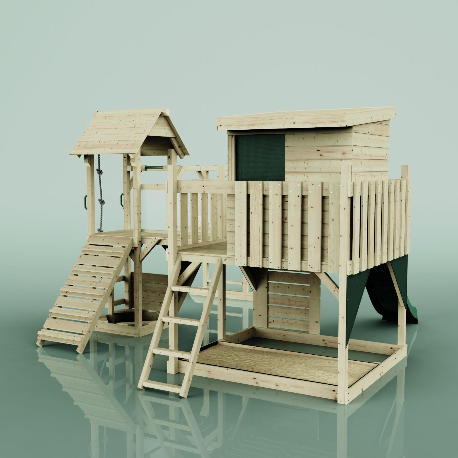 Spielturm Joost in Dunkelgrün - 406 × 444 × 274 cm 3/5