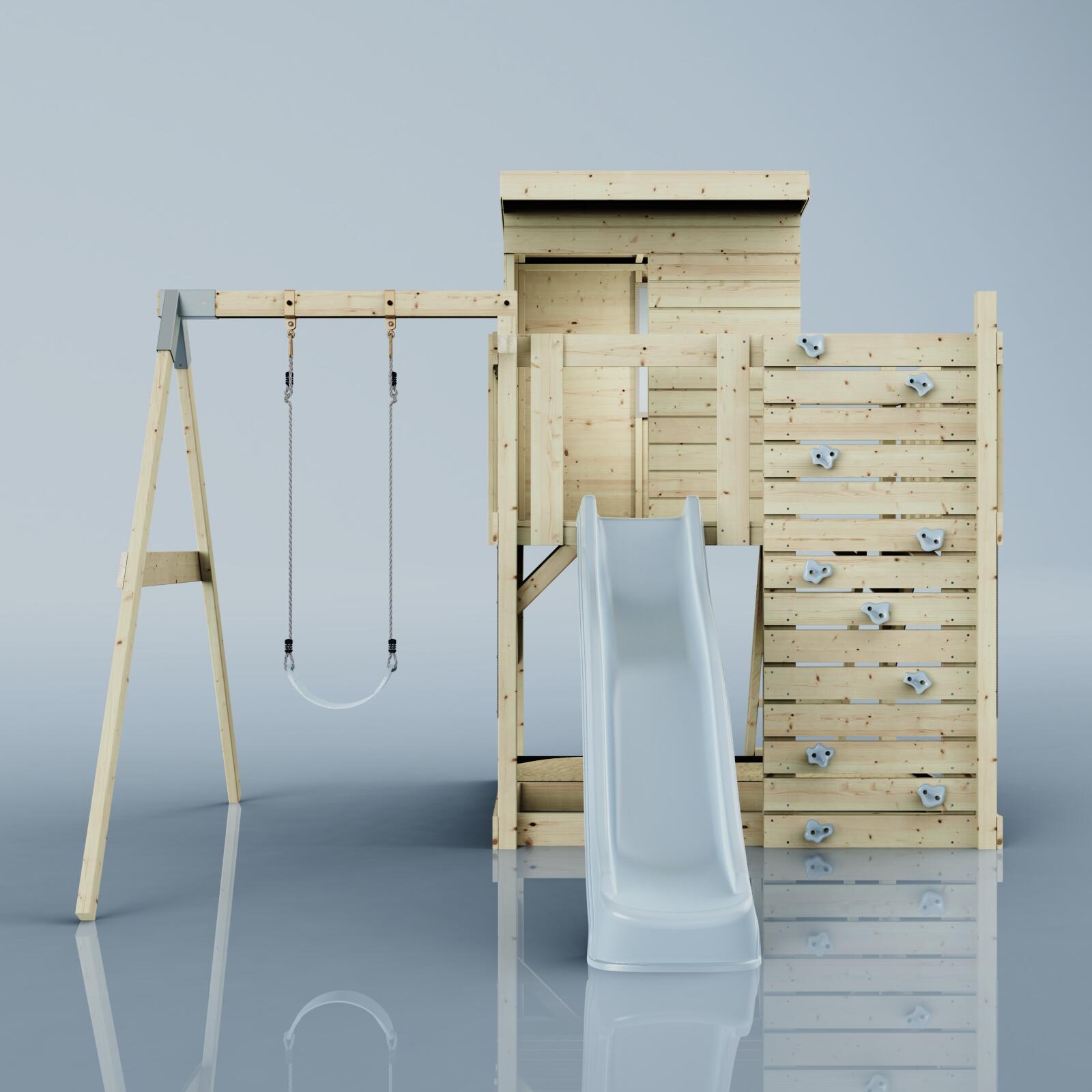Spielturm Alma mit Kinderschaukel in Eisblau - 415 × 306 × 260 cm 2/6