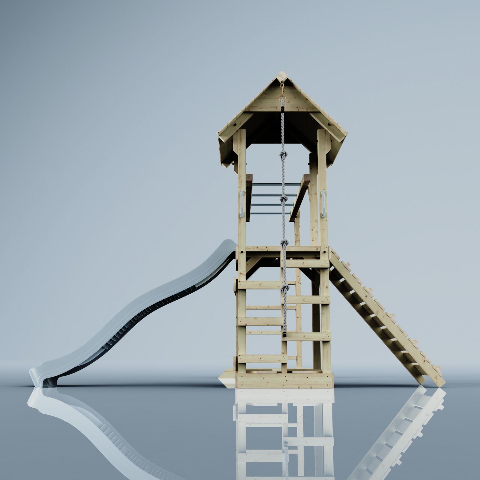 Spielturm Lund in Eisblau - 358 × 295 × 275 cm 3/6