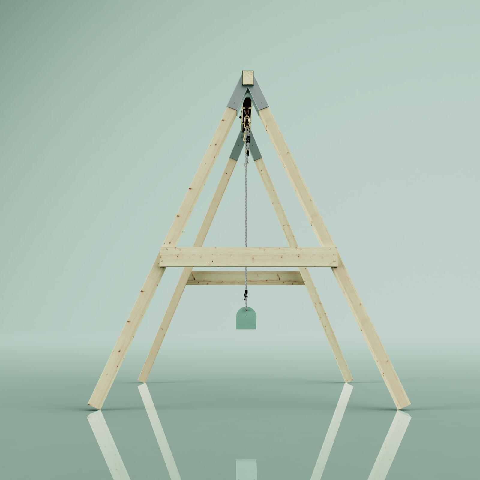 Schaukel Giraffe in Mintgrün - 182 × 196 × 212 cm 3/6