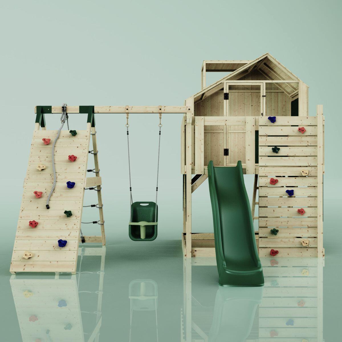Spielturm Anika mit Babyschaukel in Dunkelgrün - 415 × 399 × 291 cm 2/6