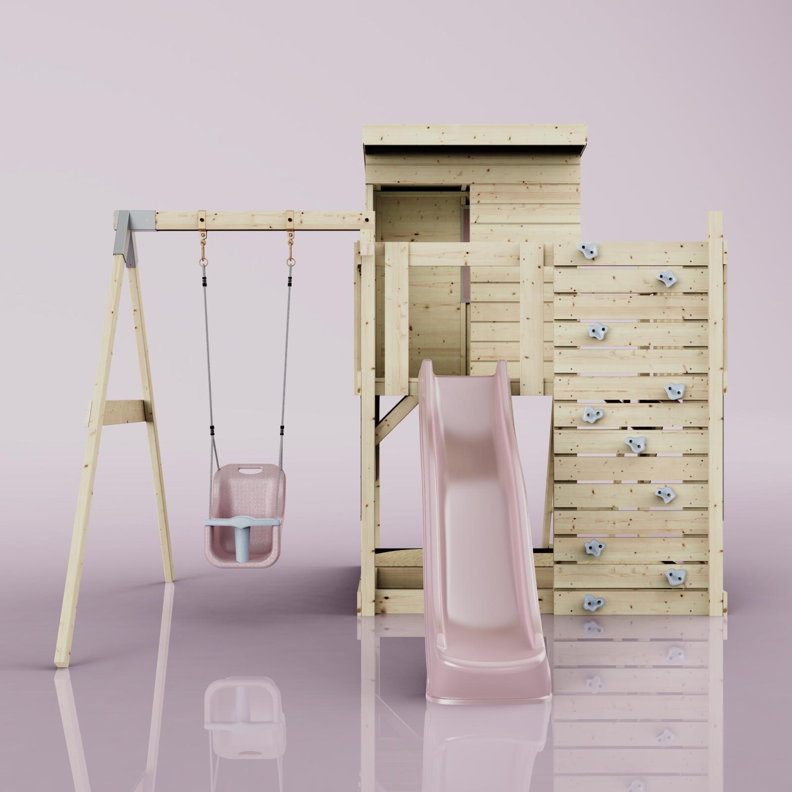 Spielturm Alma mit Babyschaukel in Altrosa - 415 × 306 × 260 cm 2/6