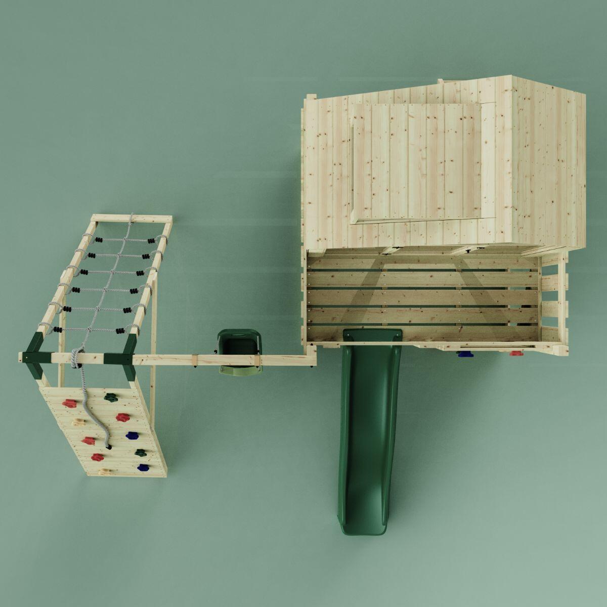 Spielturm Anika mit Babyschaukel in Dunkelgrün - 415 × 399 × 291 cm 6/6