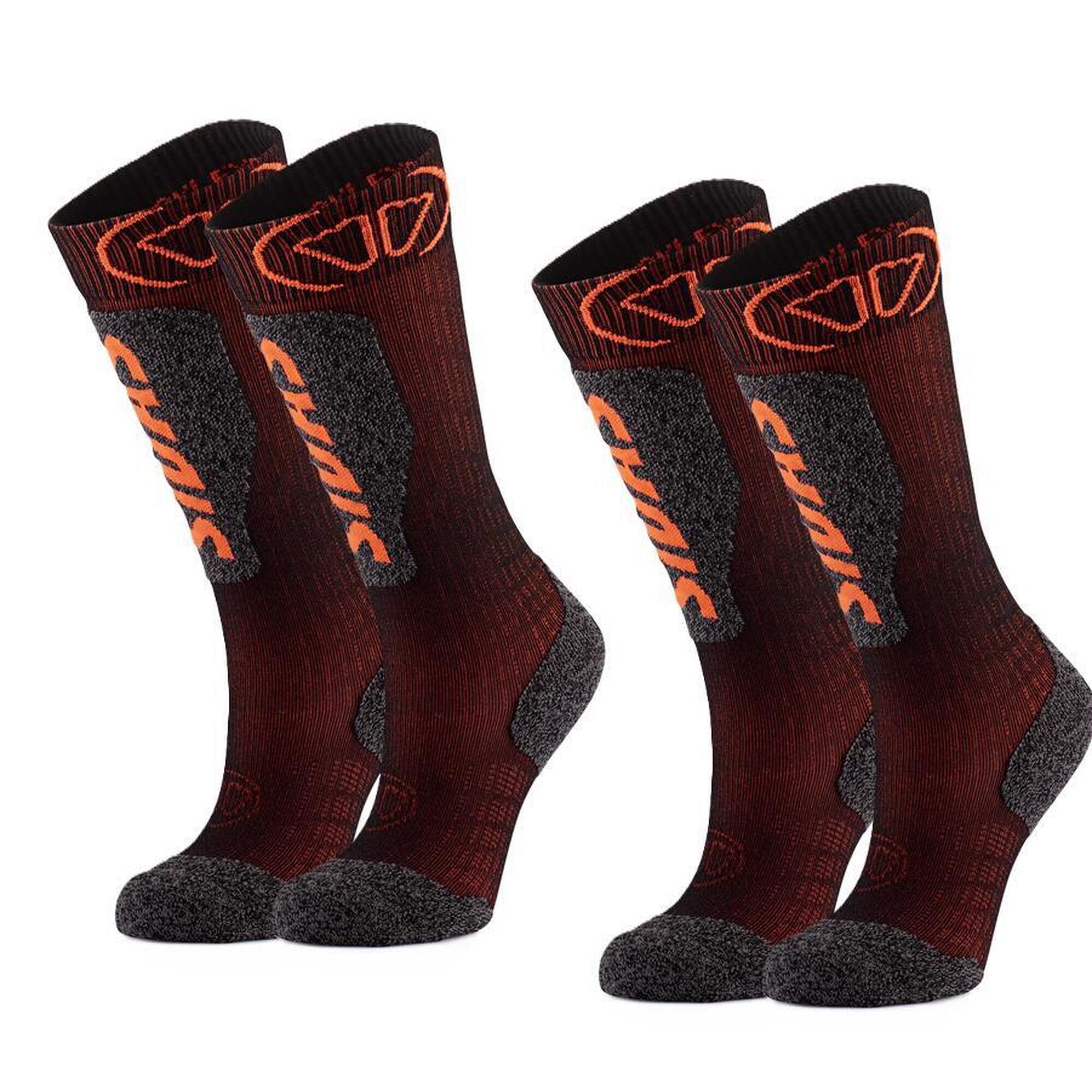 Sidas - Chaussettes De Ski Et Techniques Pour Enfant -lot De 2 Paires  Ski Expert Junior - Chaussettes - Orange - 35/38 - Decathlon