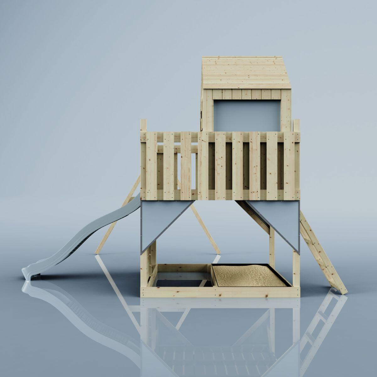 Spielturm Lasse mit Trapezstange in Eisblau - 414 × 399 × 292 cm 3/6