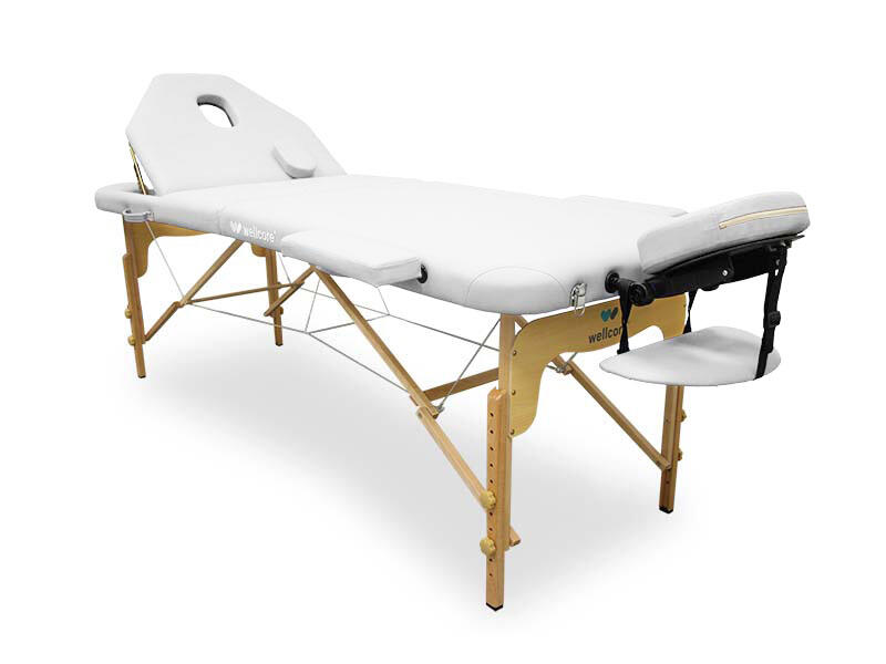 WELLCORE Lettino pieghevole in legno WELLCORE 195 x 70 cm con schienale regolabile