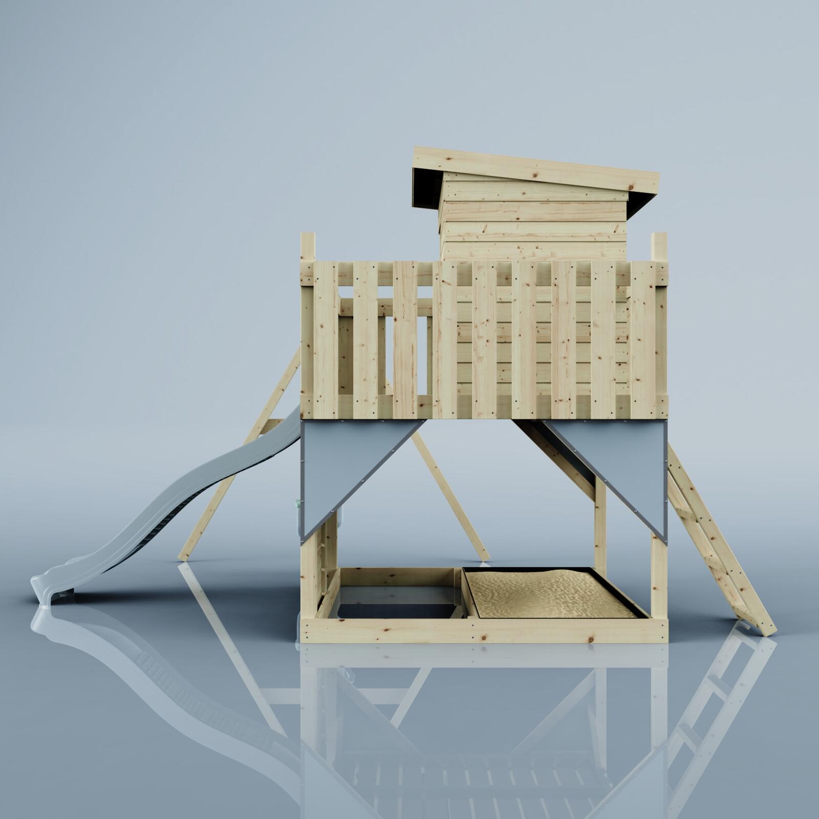 Spielturm Alma mit Babyschaukel in Eisblau - 415 × 306 × 260 cm 3/7