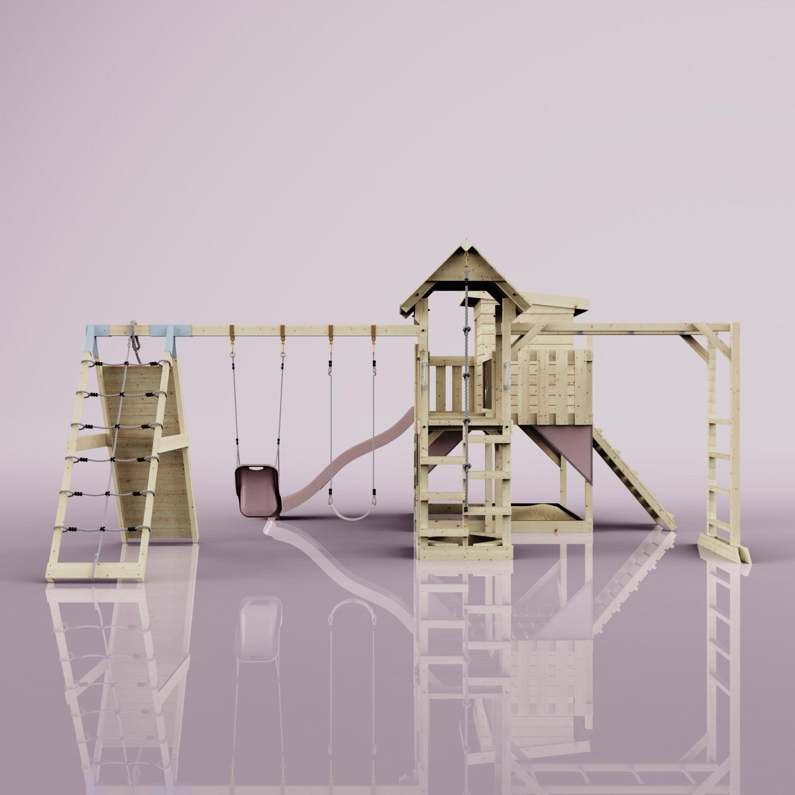 Spielturm Lars mit Babyschaukel in Altrosa - 503 × 562 × 274 cm 2/5