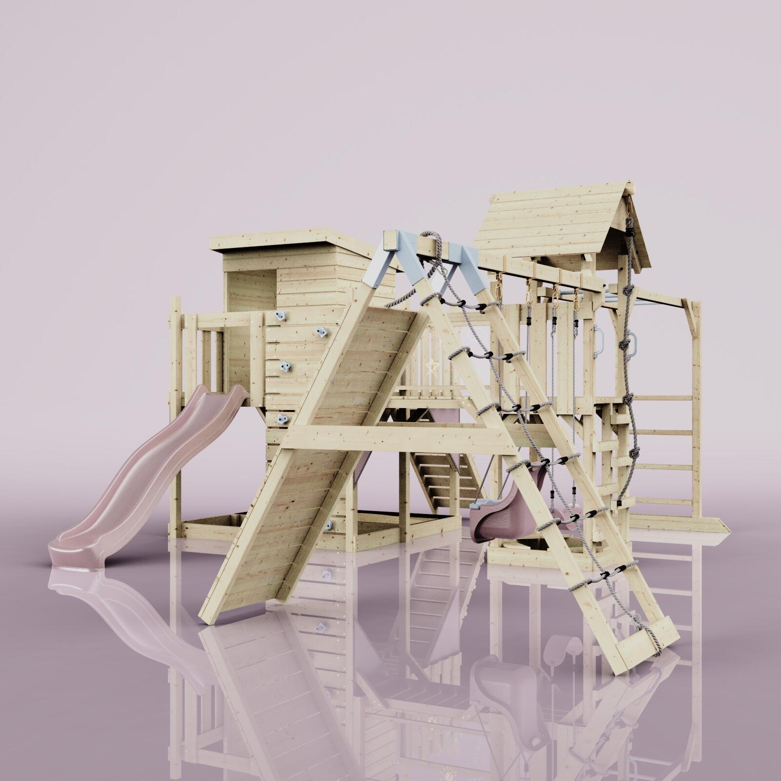 Spielturm Lars mit Babyschaukel in Altrosa - 503 × 562 × 274 cm 5/5