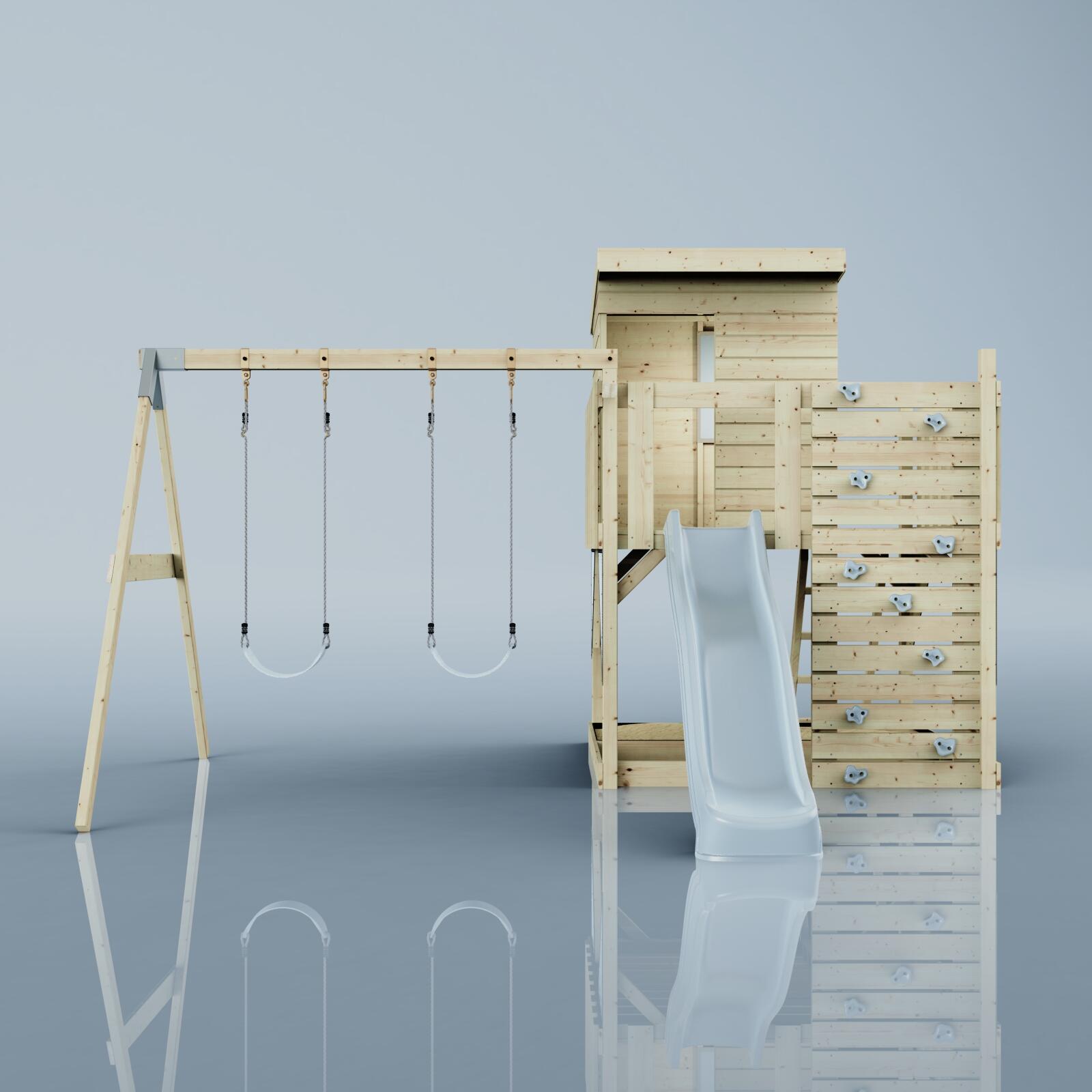 Spielturm Björn mit Kinderschaukel in Eisblau - 415 × 396 × 261 cm 2/6