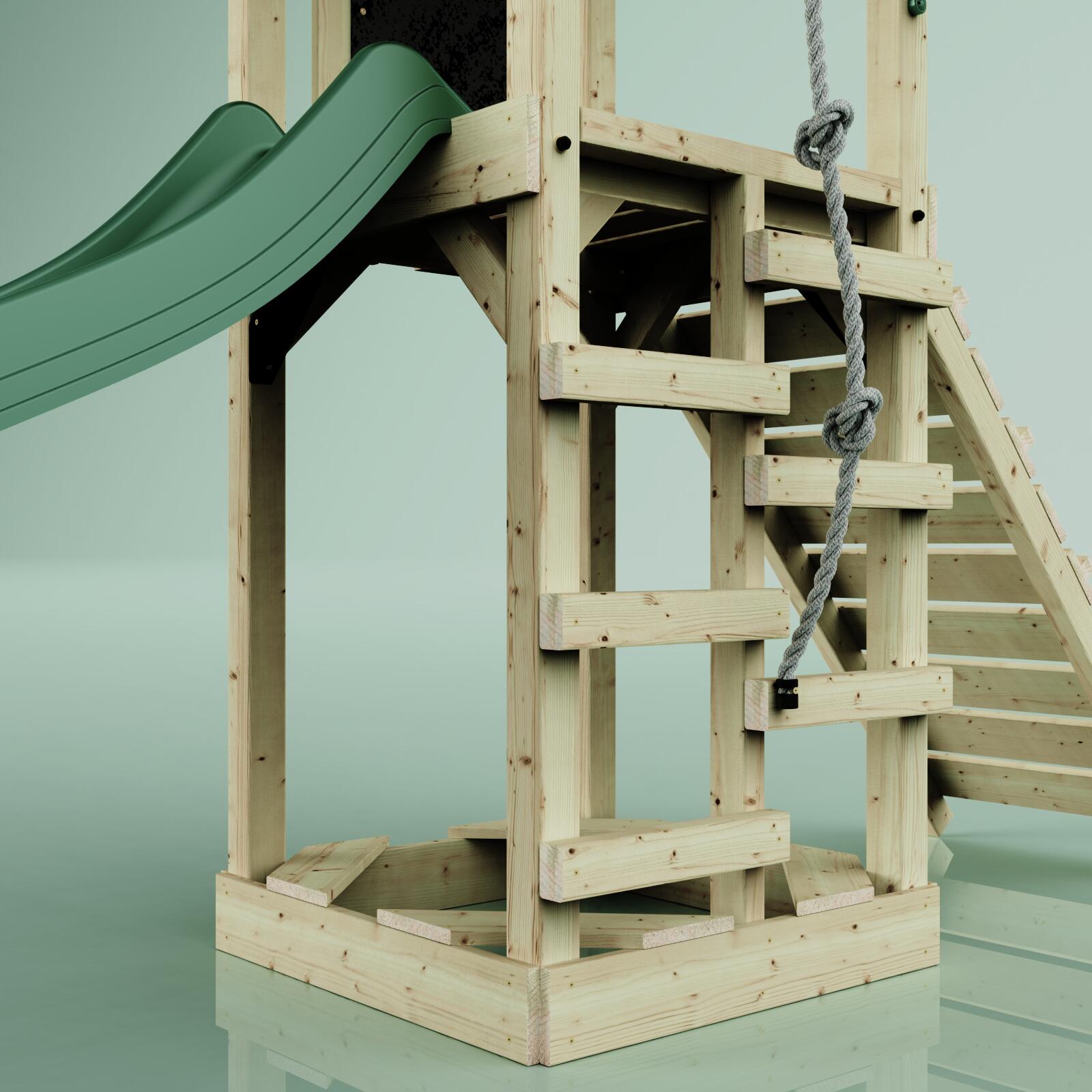 Spielturm Lillehammer in Dunkelgrün - 357 × 112 × 273 cm 6/6