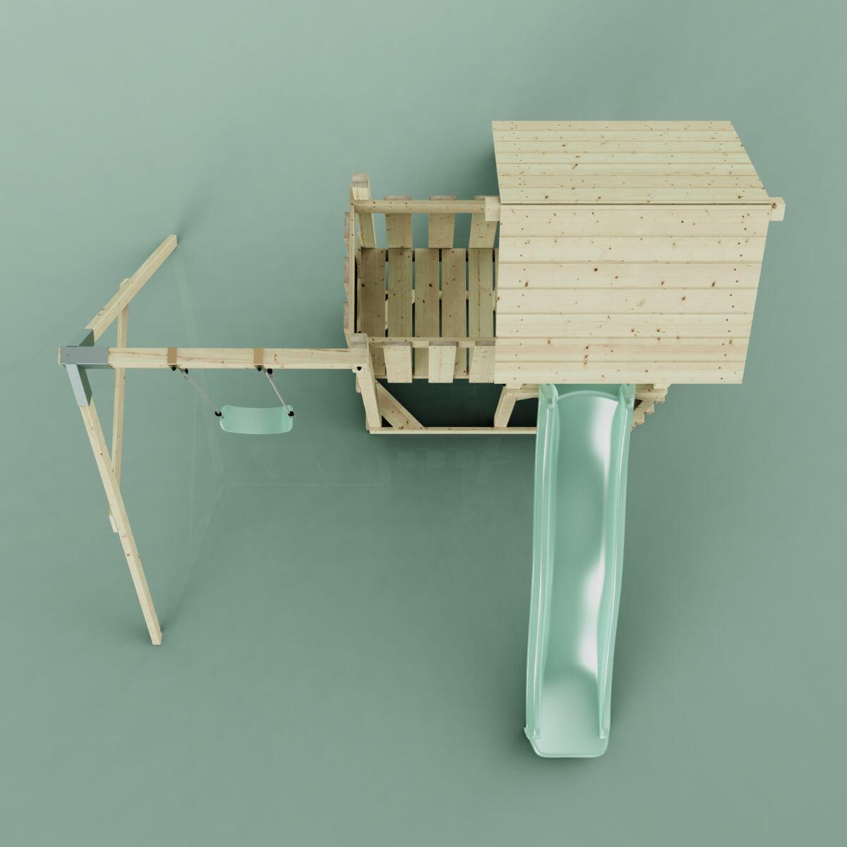 Spielturm Bergen mit Kinderschaukel in Mintgrün - 357 × 271 × 273 cm 6/6