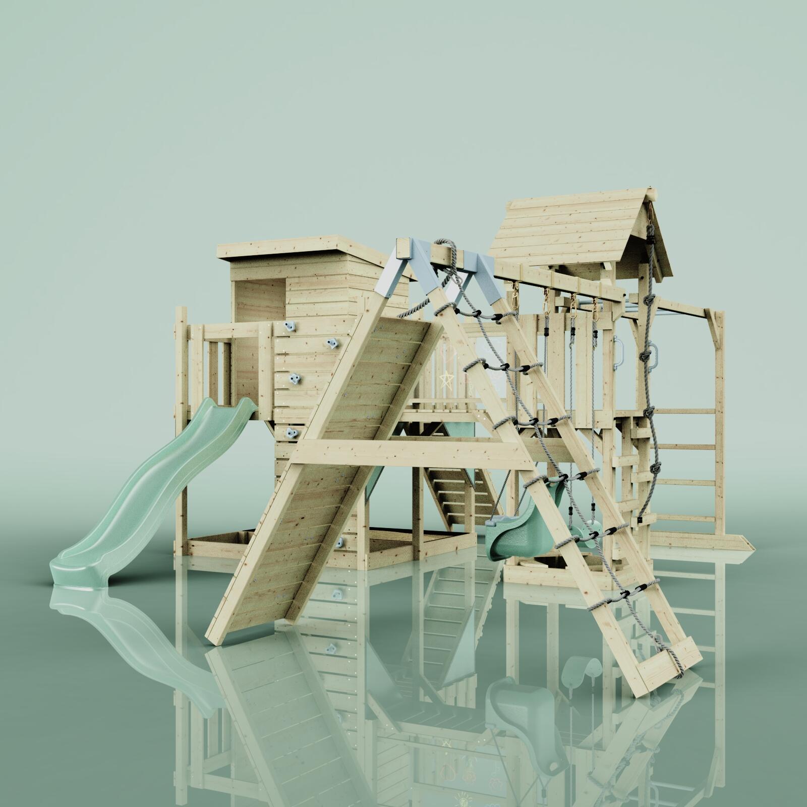 Spielturm Lars mit Babyschaukel in Mintgrün - 503 × 562 × 274 cm 5/5