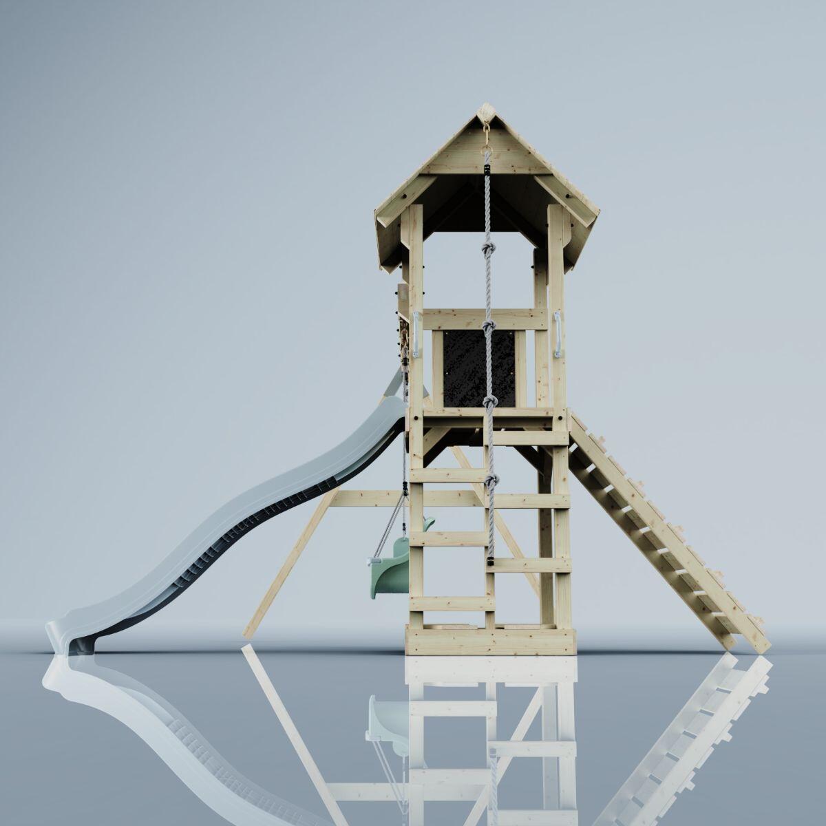 Spielturm Vimmerby mit Babyschaukel in Eisblau - 357 × 305 × 273 cm 3/6