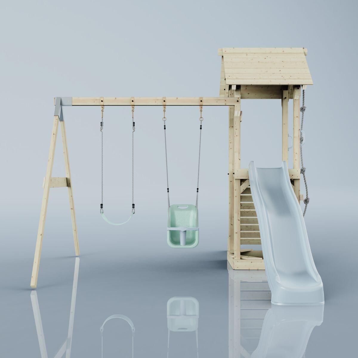 Spielturm Vimmerby mit Babyschaukel in Eisblau - 357 × 305 × 273 cm 2/6