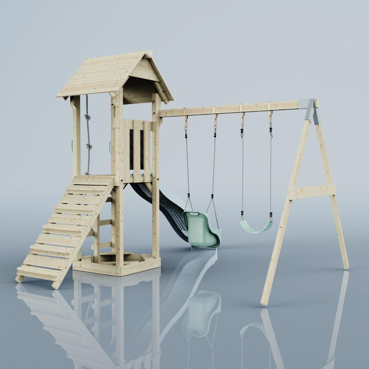 Spielturm Vimmerby mit Babyschaukel in Eisblau - 357 × 305 × 273 cm 6/6