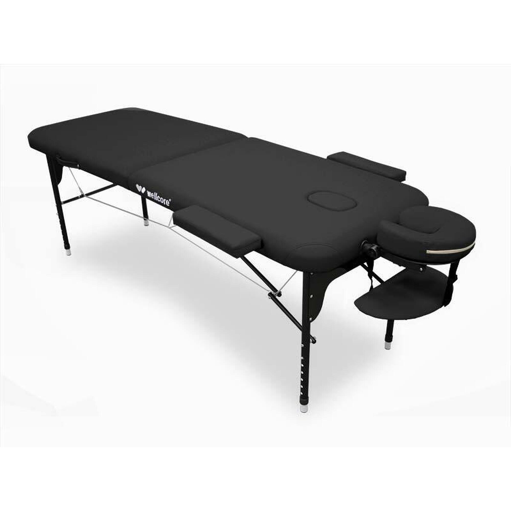 Wellcore - Civière Pliable En Aluminium Wellcore 185 X 65 Cm - Table De Massage - Noir - No Size - Decathlon