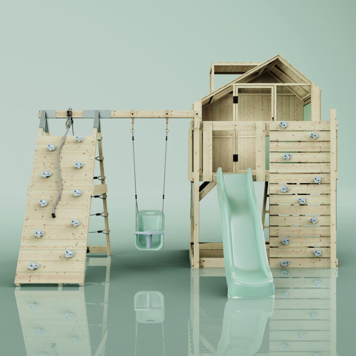 Spielturm Anika mit Babyschaukel in Mintgrün - 415 × 399 × 291 cm 2/6