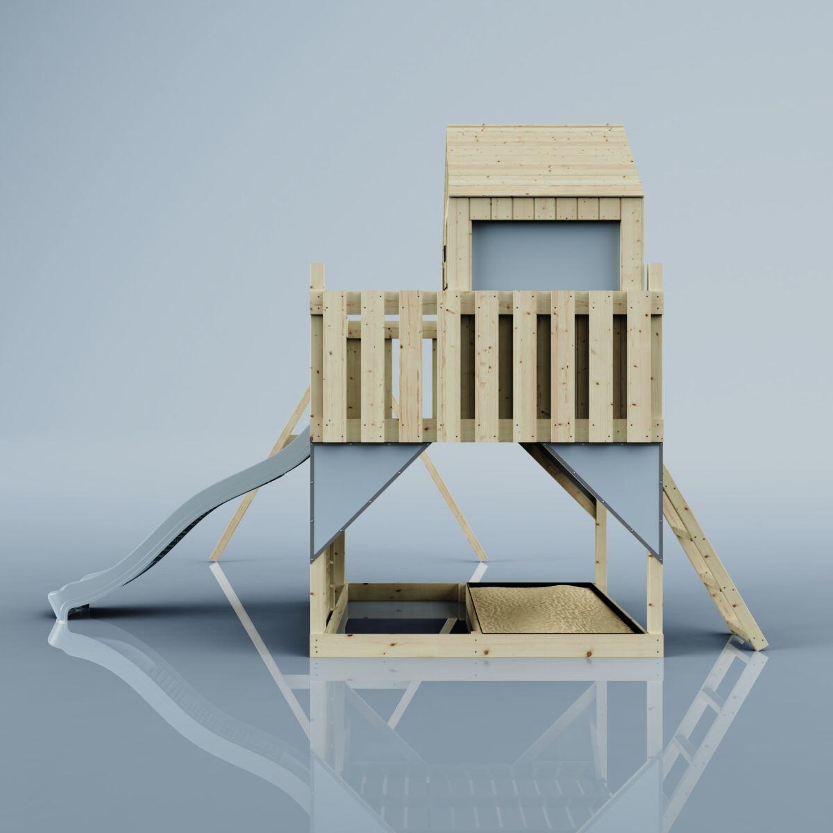 Spielturm Lasse mit Kinderschaukel in Eisblau - 414 × 399 × 292 cm 3/6
