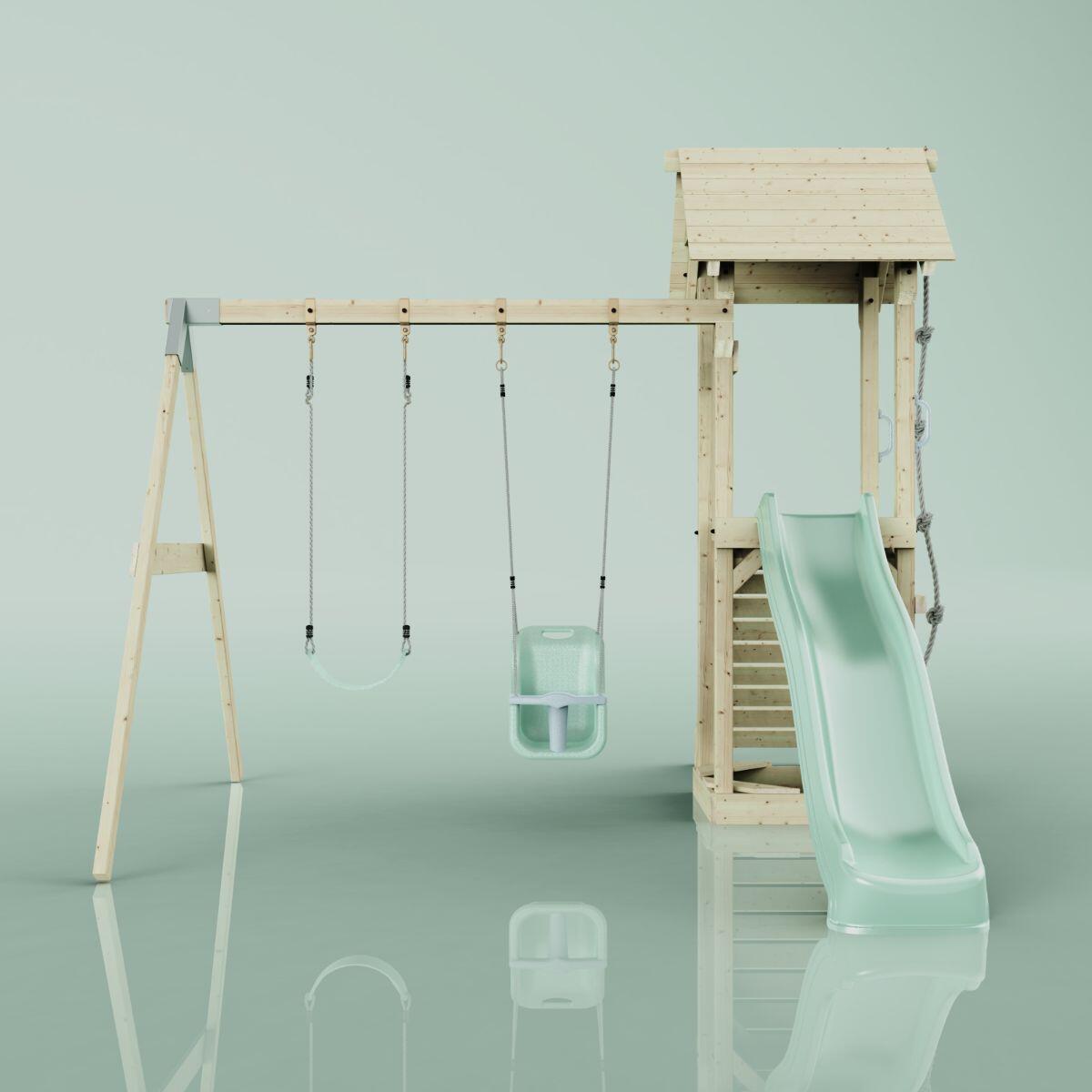 Spielturm Vimmerby mit Babyschaukel in Mintgrün - 357 × 305 × 273 cm 2/6