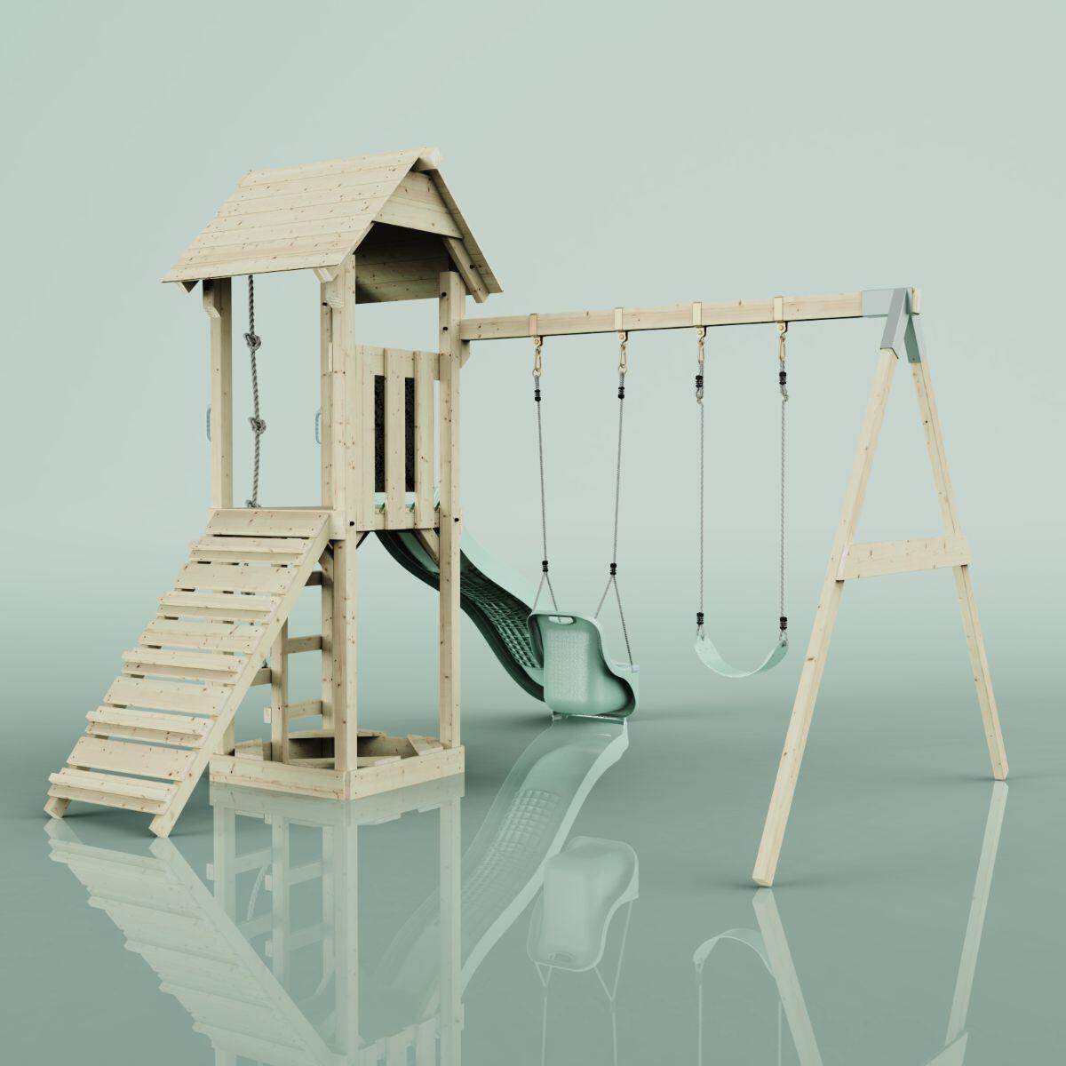 Spielturm Vimmerby mit Babyschaukel in Mintgrün - 357 × 305 × 273 cm 6/6