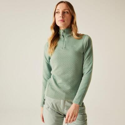 Blindside isolerende tussenlaag voor dames met 1/4 ritssluiting en stretchstof