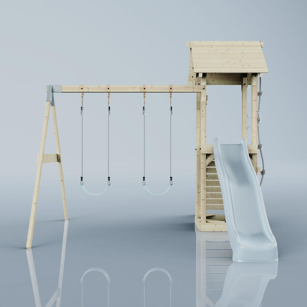 Spielturm Vimmerby mit Kinderschaukel in Eisblau - 357 × 305 × 273 cm 2/6