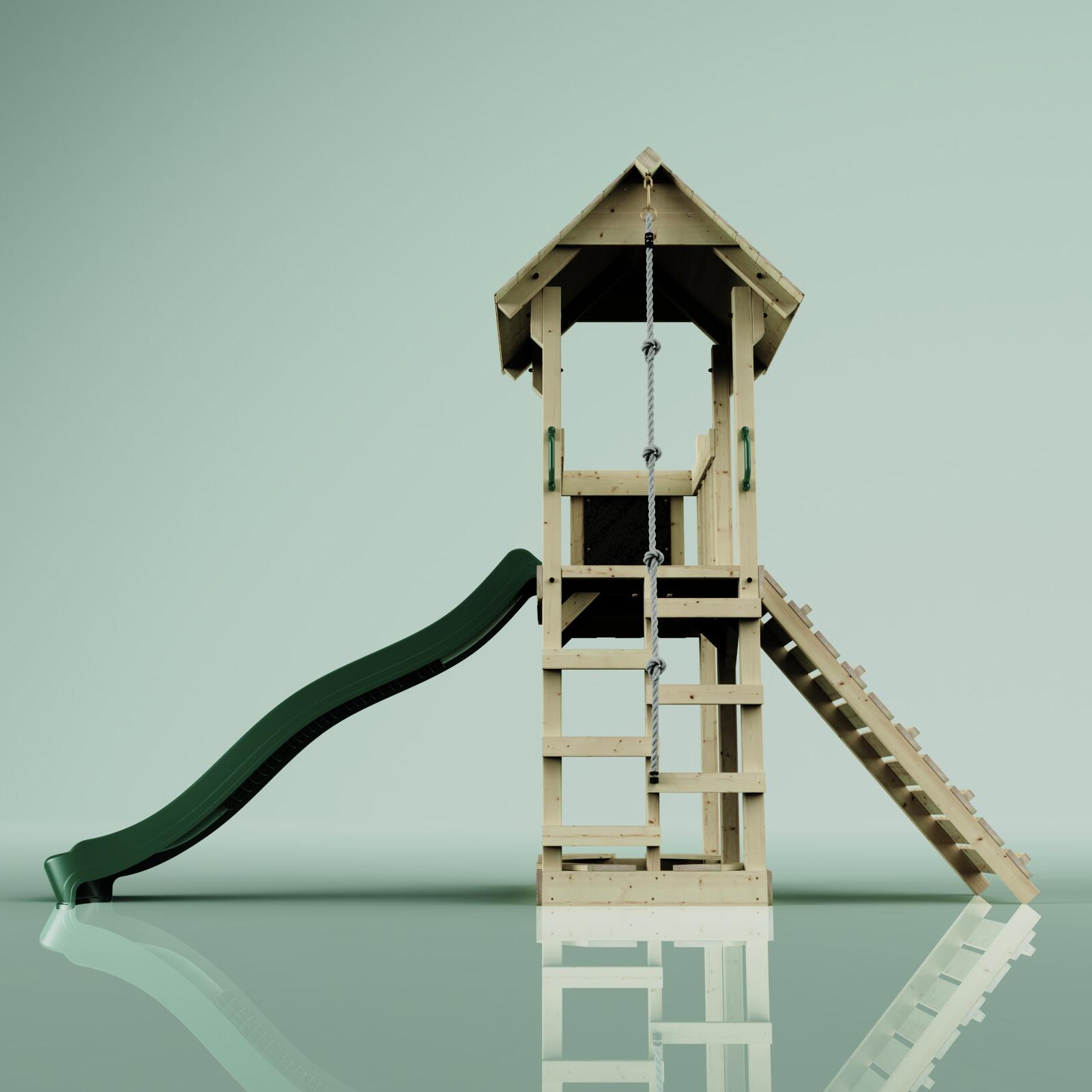 Spielturm Tromso in Dunkelgrün - 357 × 170 × 273 cm 3/6
