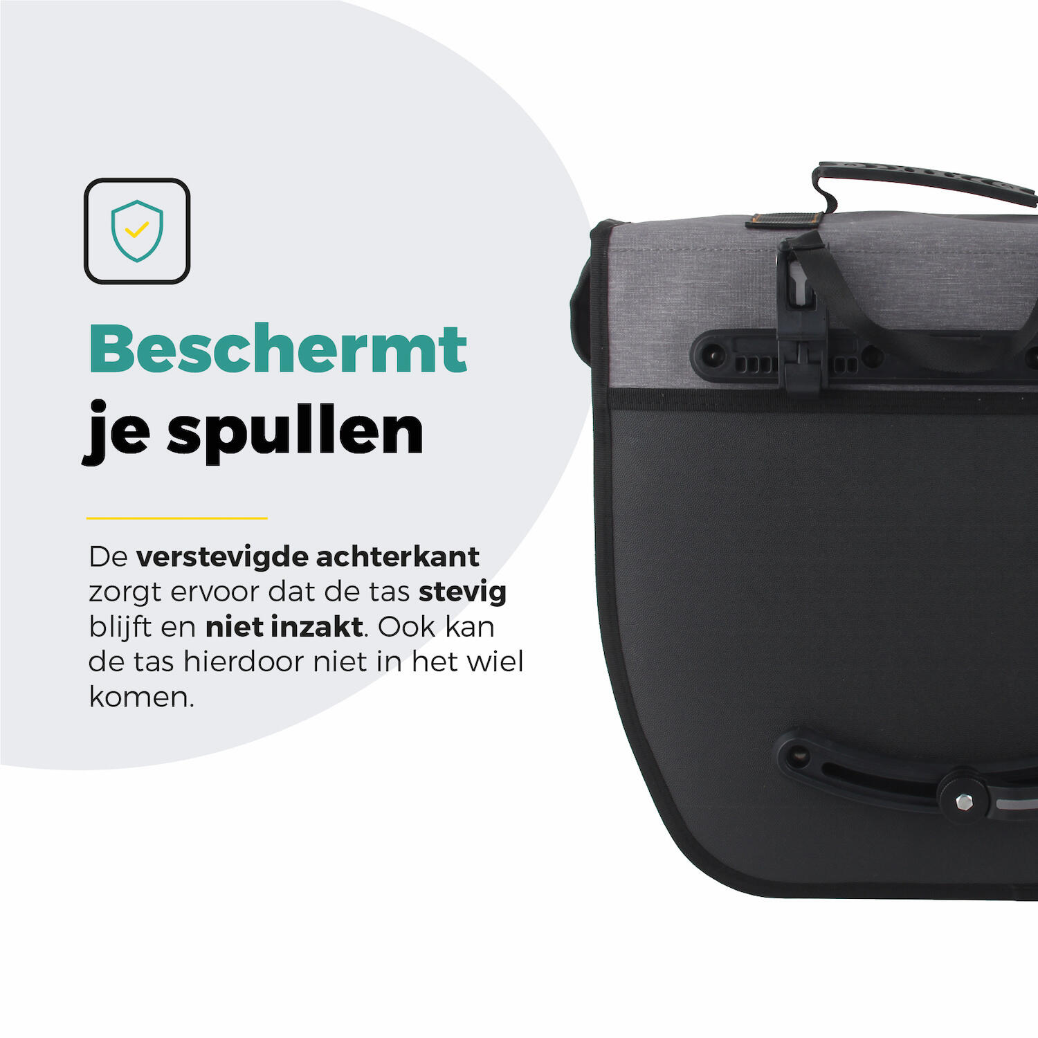 Voltano Enkele Fietstas Afgeschuind Rechts - Grijs - 22 Liter 4/7