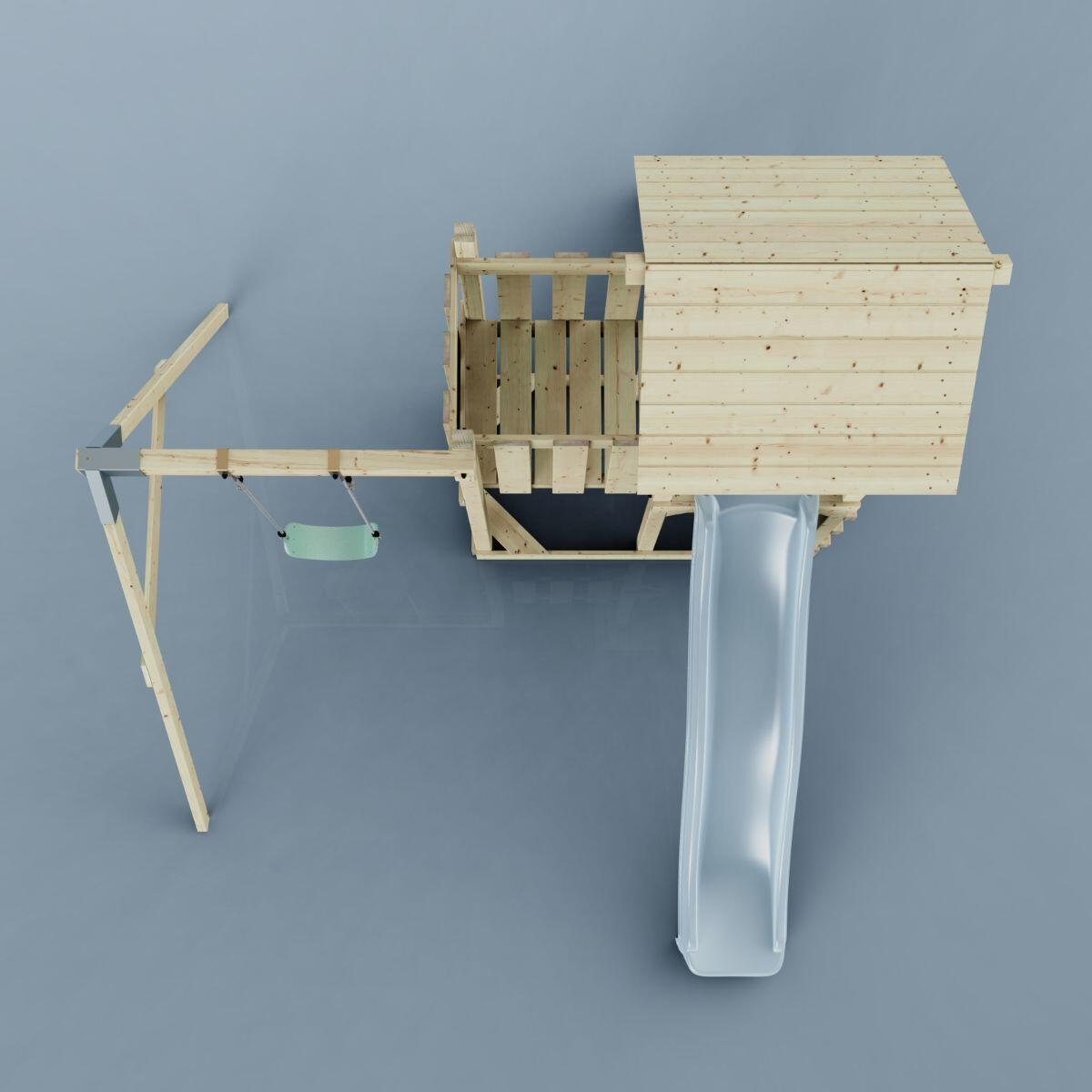 Spielturm Bergen mit Kinderschaukel in Eisblau - 357 × 271 × 273 cm 6/6