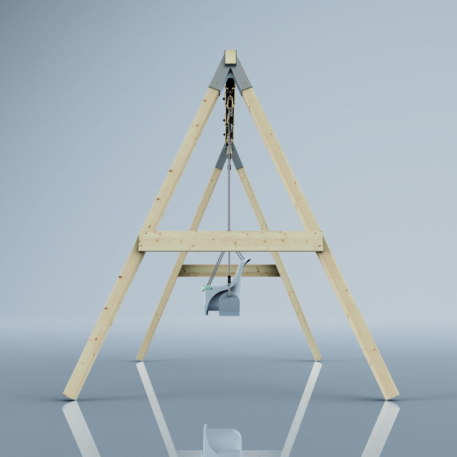 Schaukel Papagei in Eisblau - 182 × 286 × 212 cm 3/6