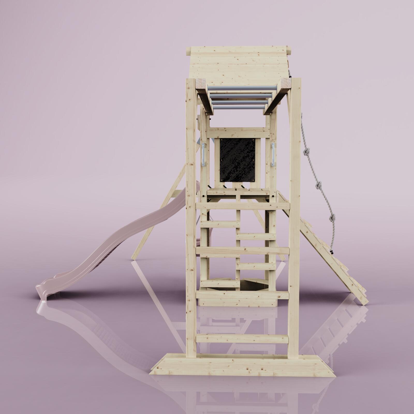 Spielturm Örebro mit Babyschaukel in Altrosa - 358 × 491 × 275 cm 3/6