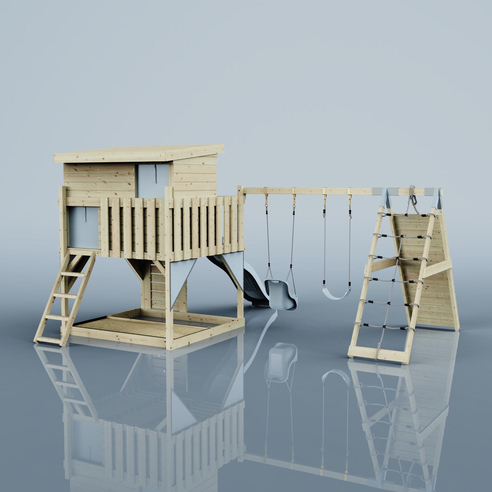Spielturm Aksel mit Babyschaukel in Eisblau - 415 × 469 × 261 cm 3/5