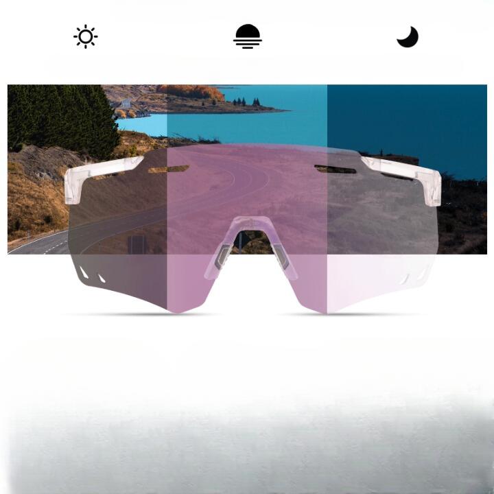 Lunettes de Vélo Photochromiques Ultra-légère Cadre à Mémoire de Forme Violet 2/6