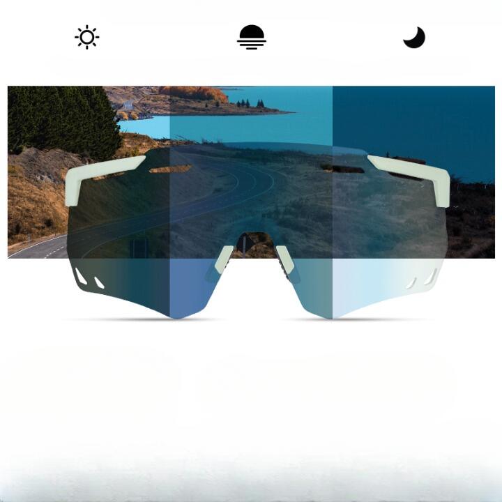 Lunettes de Vélo Photochromiques Ultra-légère Cadre à Mémoire de Forme Vert 2/6