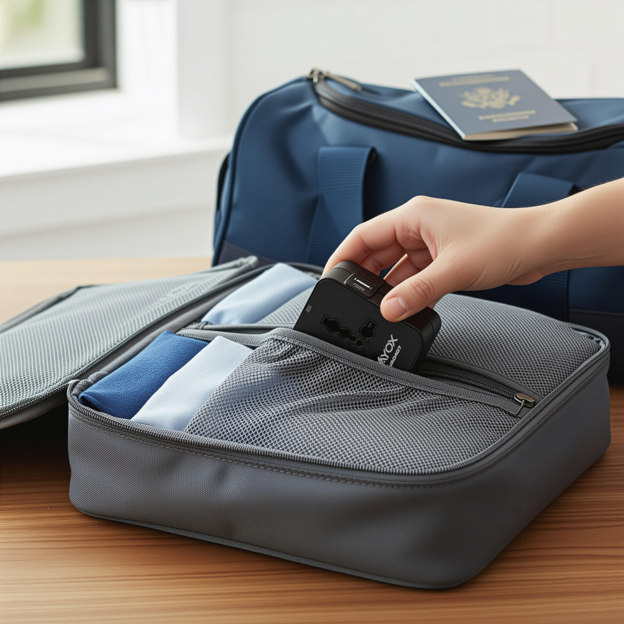 Adaptador de viagem Vayox VA0407 conversor UK/US/EU/AU USB-C 6/7
