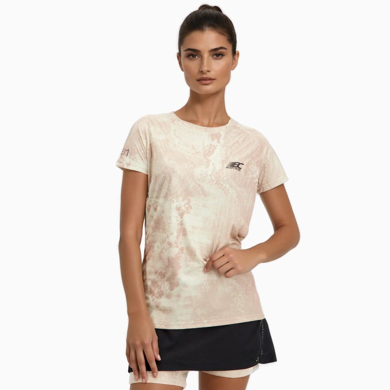 Bodycross - T-shirt Éco-recyclé Et Respirant Femme Running-trail Terrarun - T-shirt Manches Courtes - Beige - Decathlon