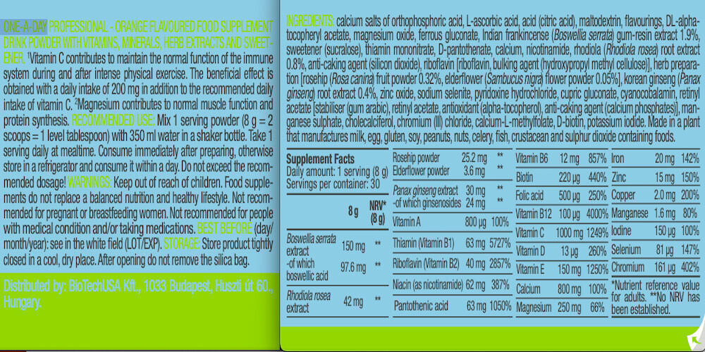 Multivitamines - One-a-Day Professional - Orange 240g 3/3