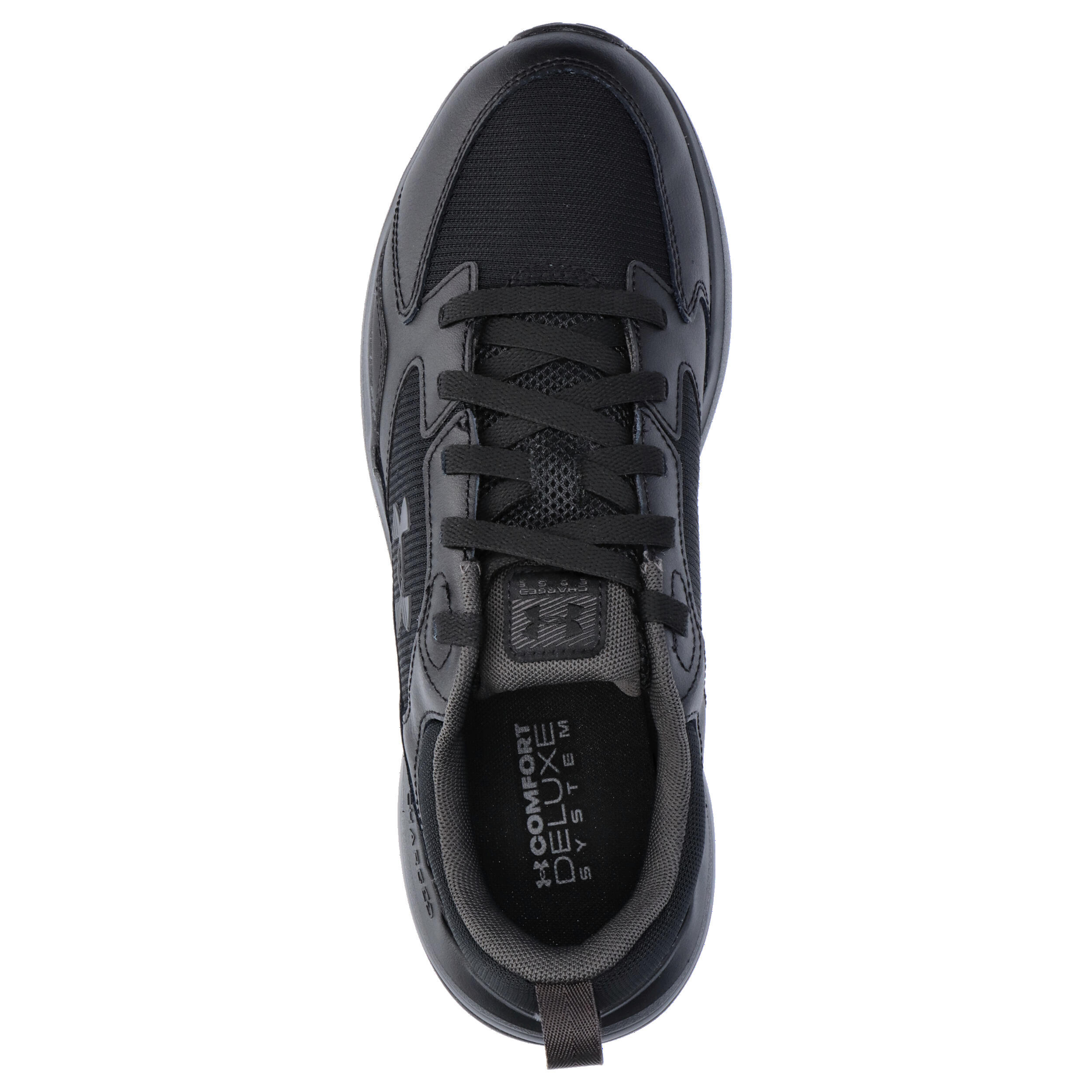 Mens Charged Edge Leather Trainers (Triple Black) 5/15