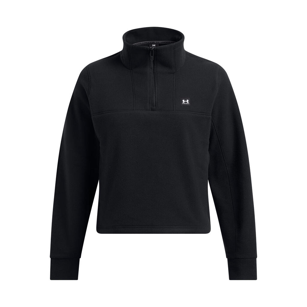 Womens/Ladies Expanse Zip Neck LongSleeved Sweatshirt (Black)