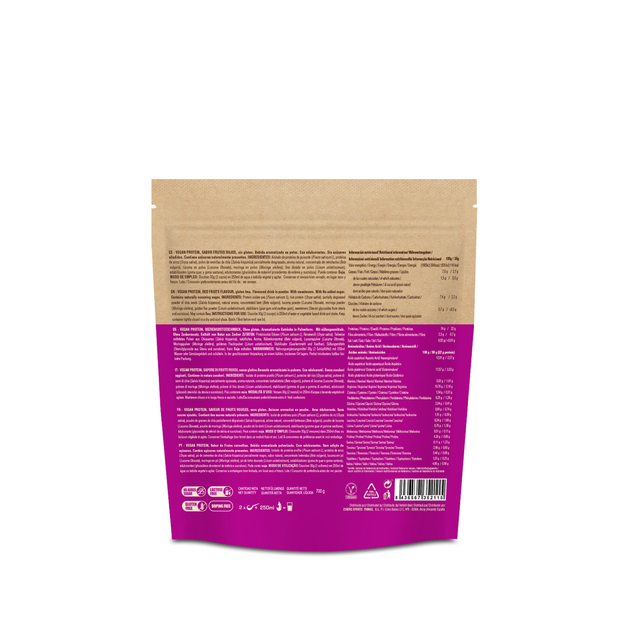 VEGAN PROTEIN - Batido Proteico Vegano en Polvo 700g 2/5