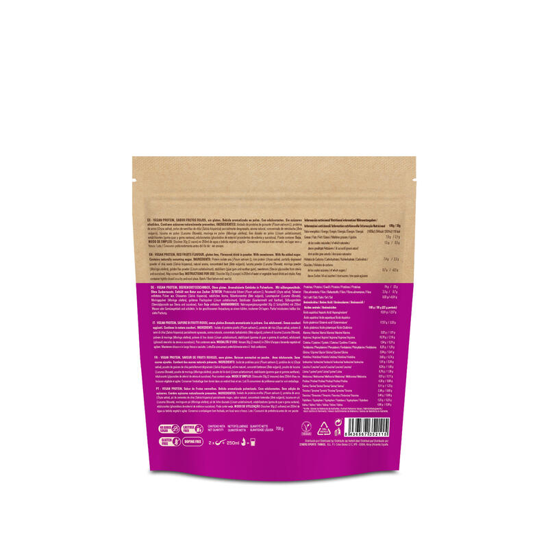 Plic pudra proteica - Vegan Protein 700 - fructe rosii - 700gr