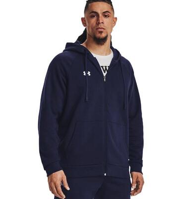 Fleece hoodie met volledige rits under armour rival