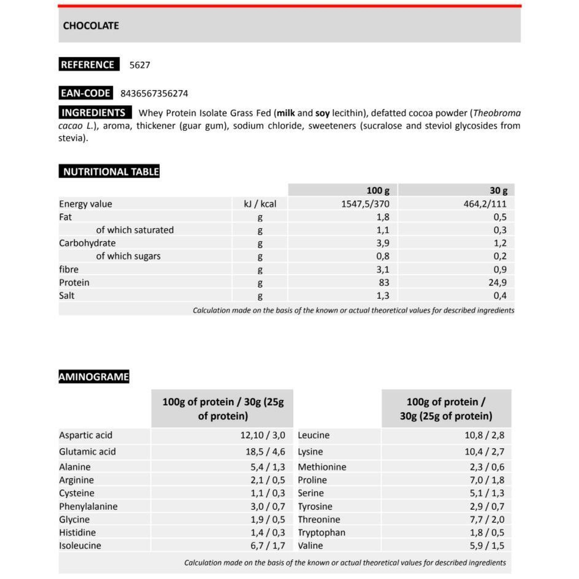 Plic pudra proteica - isolate protein - ciocolata - 1kg